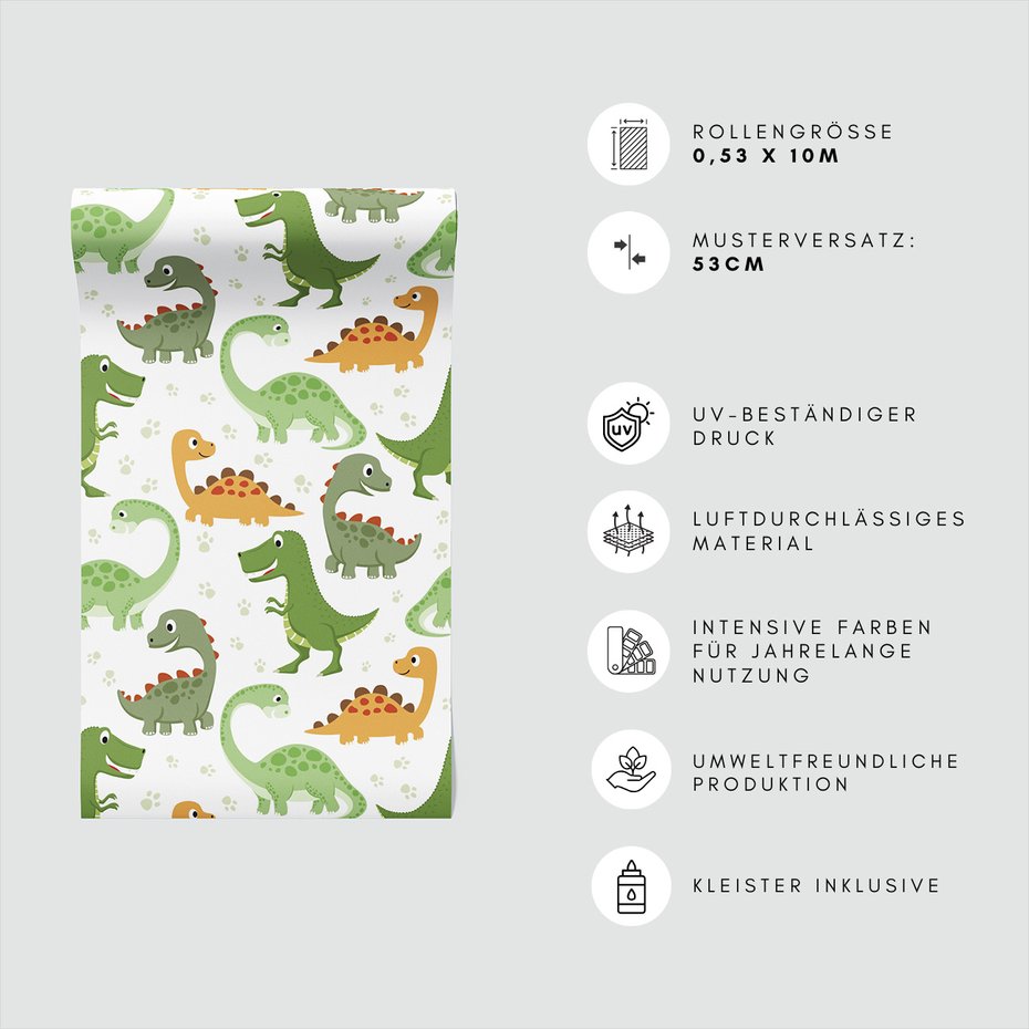 Tapeta - dziecięca, dinozaury, tło, wzór