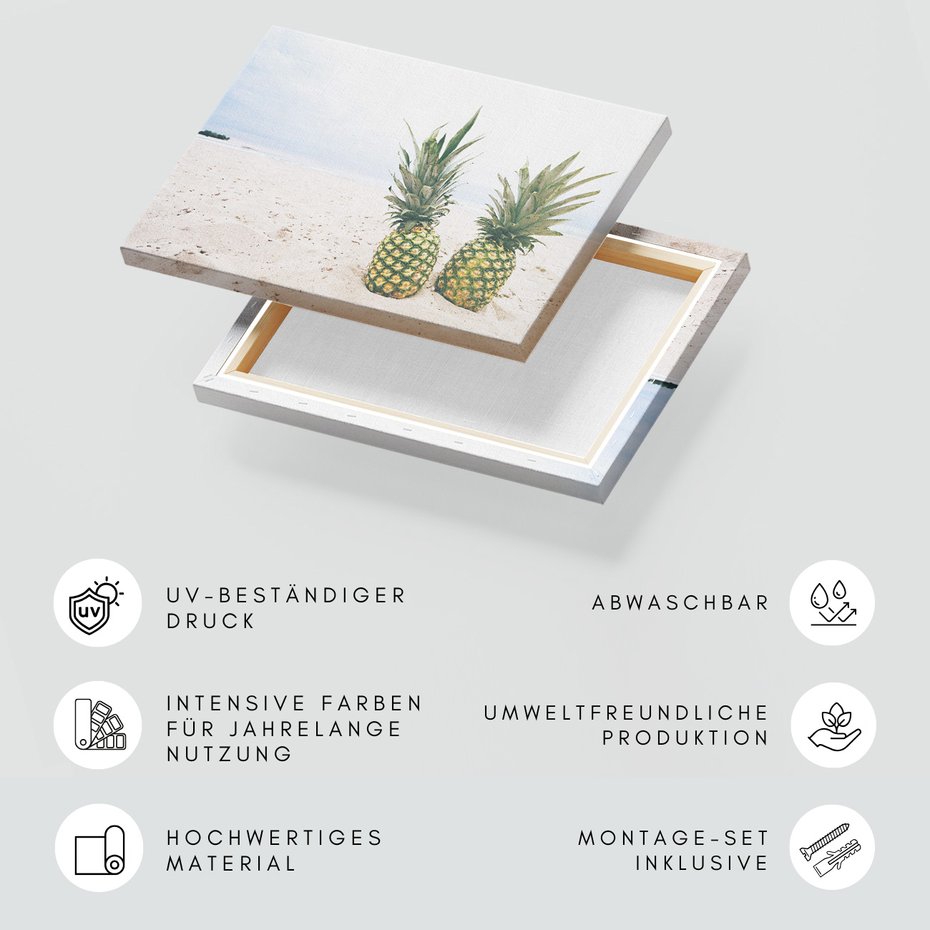 Obraz na płótnie - ananas, plaża, owoce