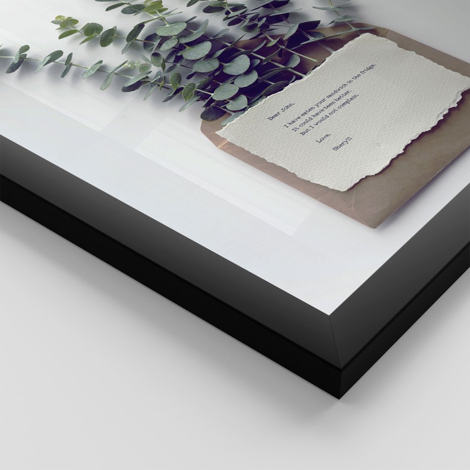 Zestaw obrazy w ramie, plakaty - eukaliptus, liście, gałązki - rama czarna