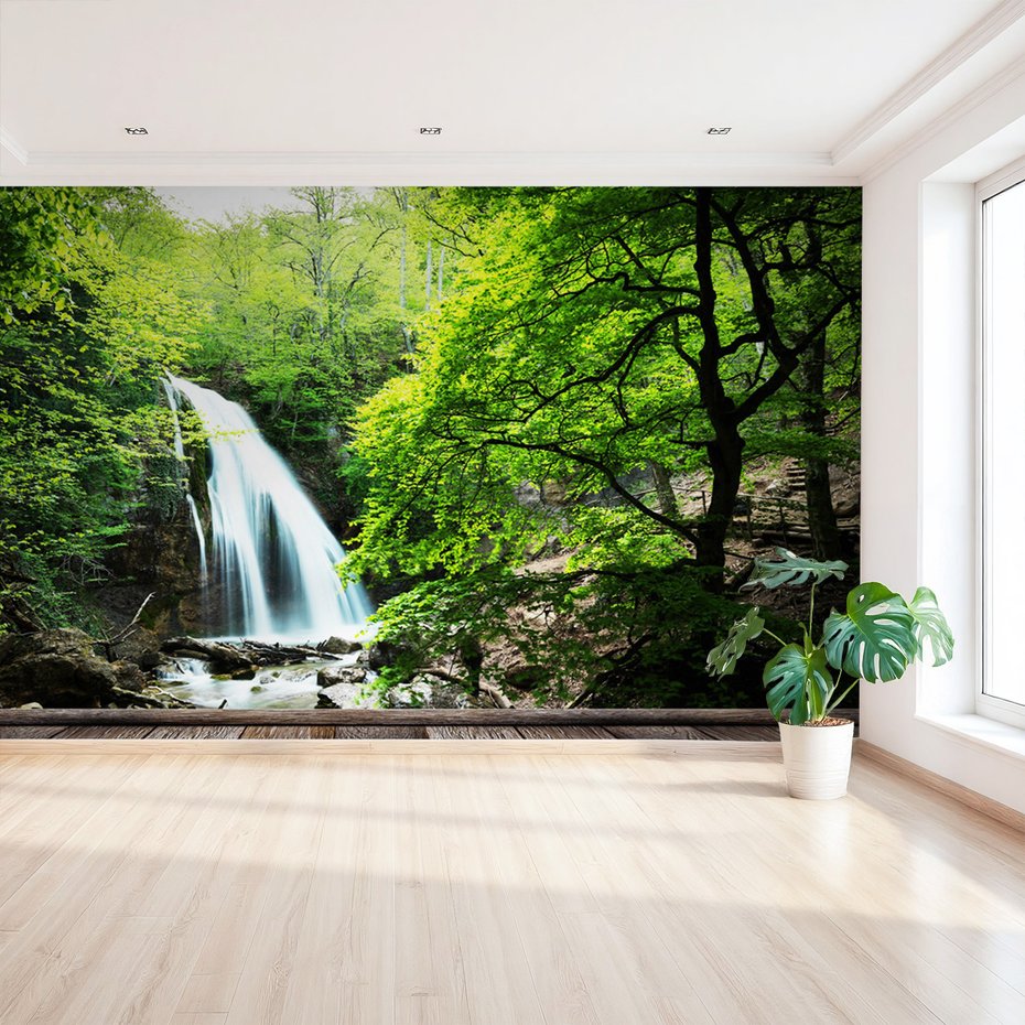 Fototapeta - wodospad, las, natura