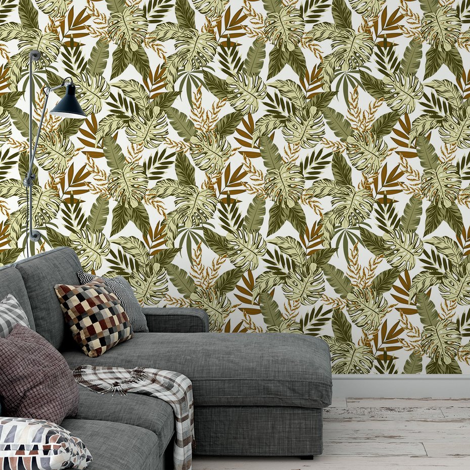 Tapeta - liście, monstera, tropikalny