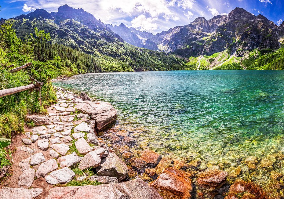 Fototapeta - góry, jezioro, las