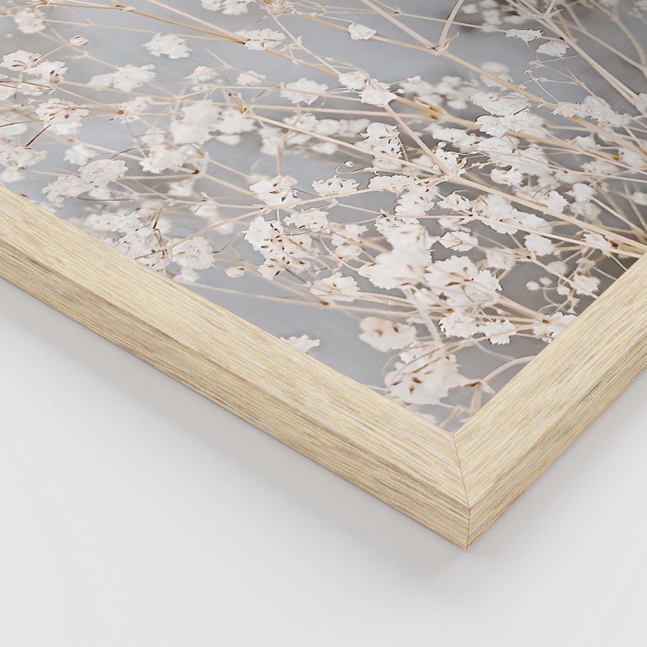 Zestaw obrazy w ramie, plakaty - kwiaty,kawa,tekst - rama drewno