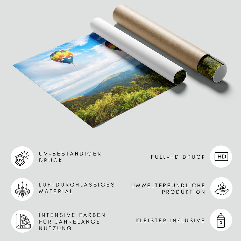 Fototapeta - balony, krajobraz, góry