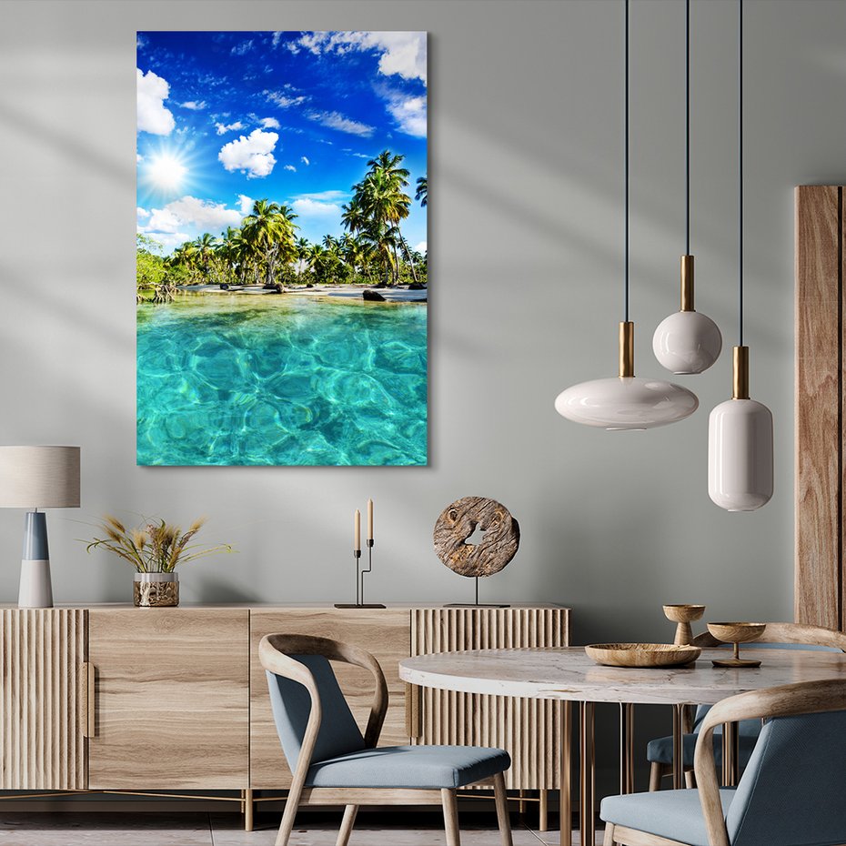 Obraz na płótnie - plaża, palmy, morze