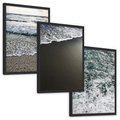 Zestaw obrazy w ramie, plakaty - morze, woda, plaża - rama czarna