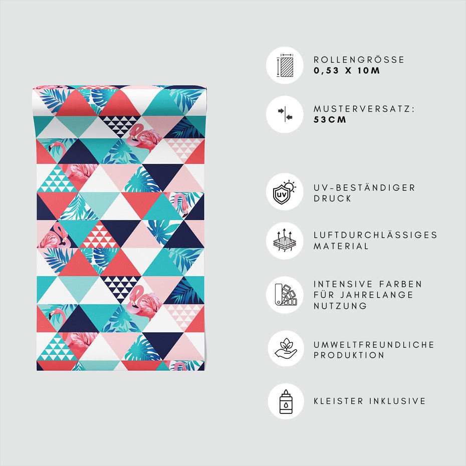 Tapeta - flaming, trójkąt, liście