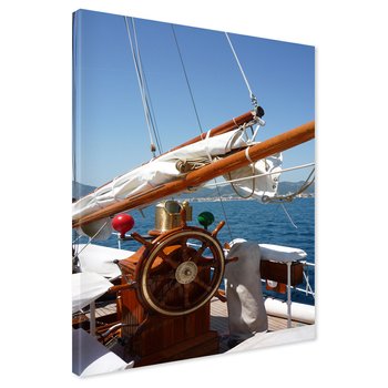 Obraz na płótnie - żaglówka, morze, ster