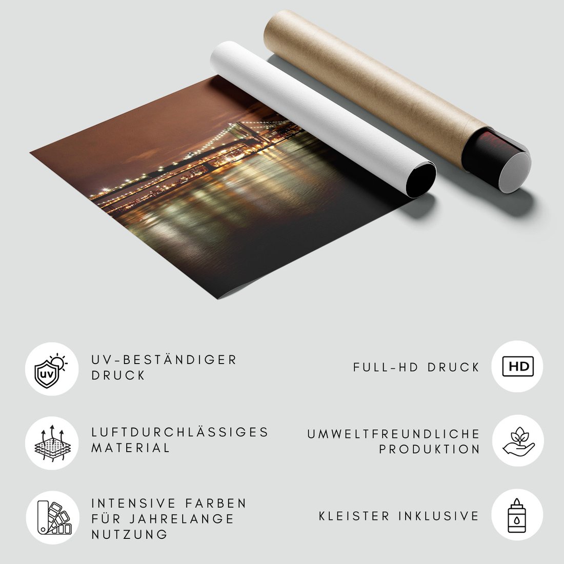 Fototapeta - miasto, most, noc