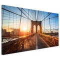 Obraz na płótnie - most, miasto, zachód słońca