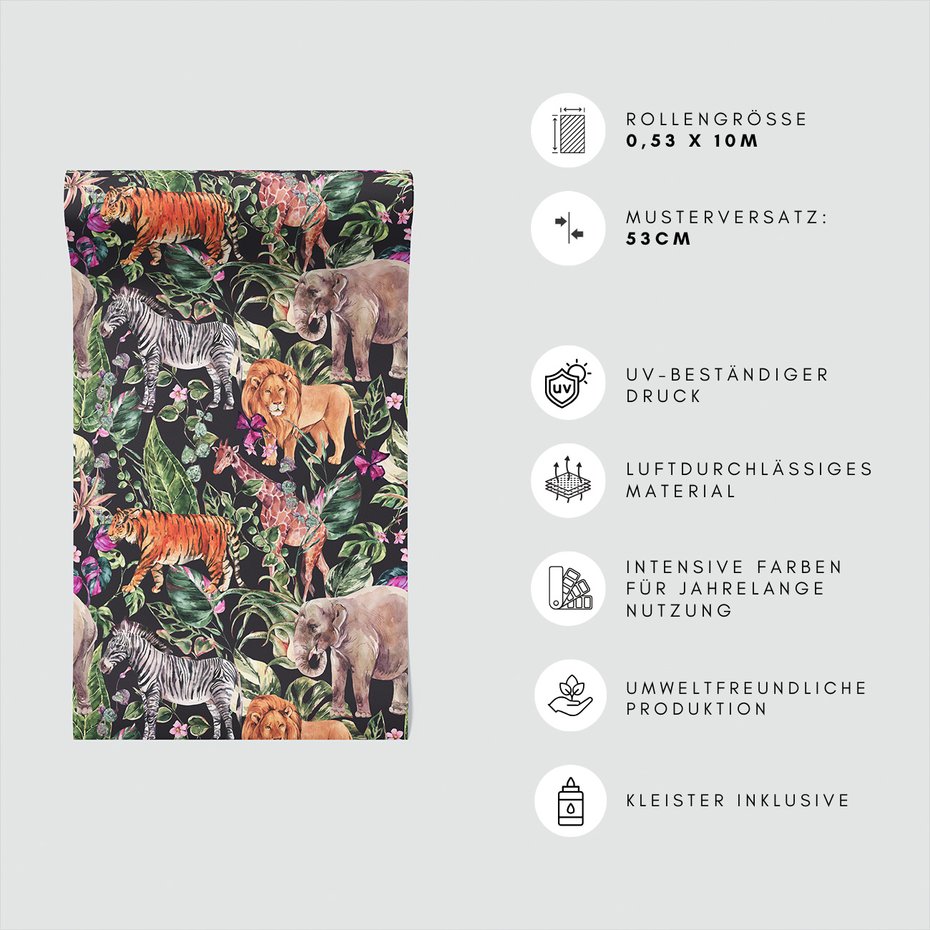 Tapeta - zwierzęta, liście, dżungla