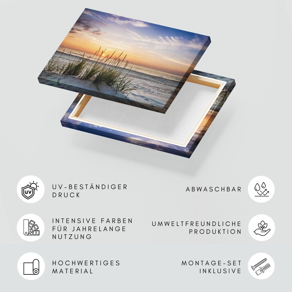 Obraz na płótnie - plaża, zachód słońca, morze