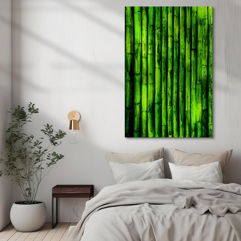 Obraz na płótnie - bambus, zielony, roślina