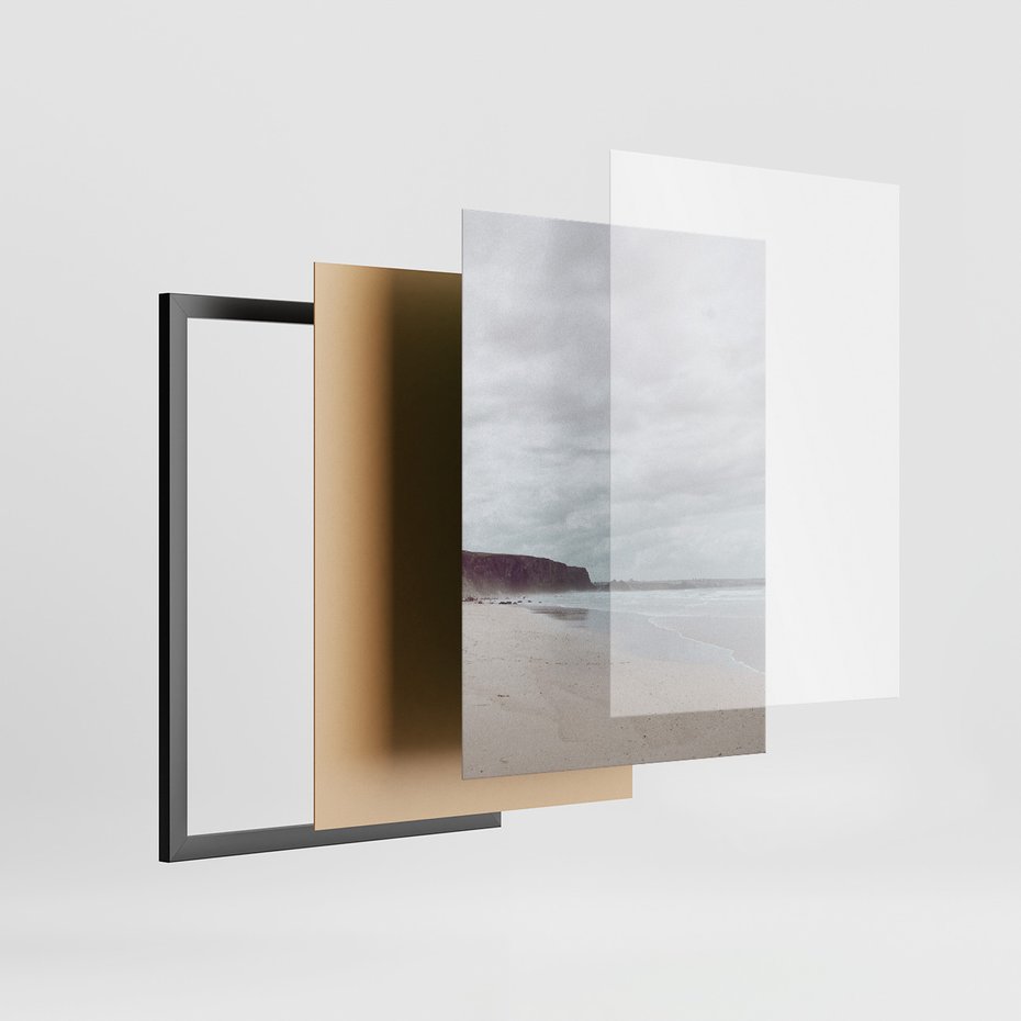 Zestaw obrazy w ramie, plakaty - morze, plaża, krajobraz - rama czarna