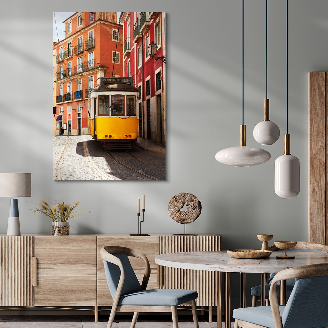 Obraz na płótnie - tramwaj, miasto, ulica