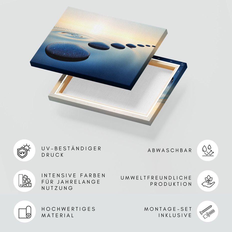 Obraz na płótnie - spokój, woda, kamienie