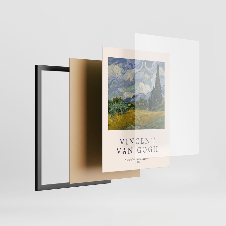 Zestaw obrazy w ramie, plakaty - Van Gogh, obrazy, sztuka - rama czarna
