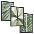 Zestaw obrazy w ramie, plakaty - liście, tropikalne, zielone - rama czarna