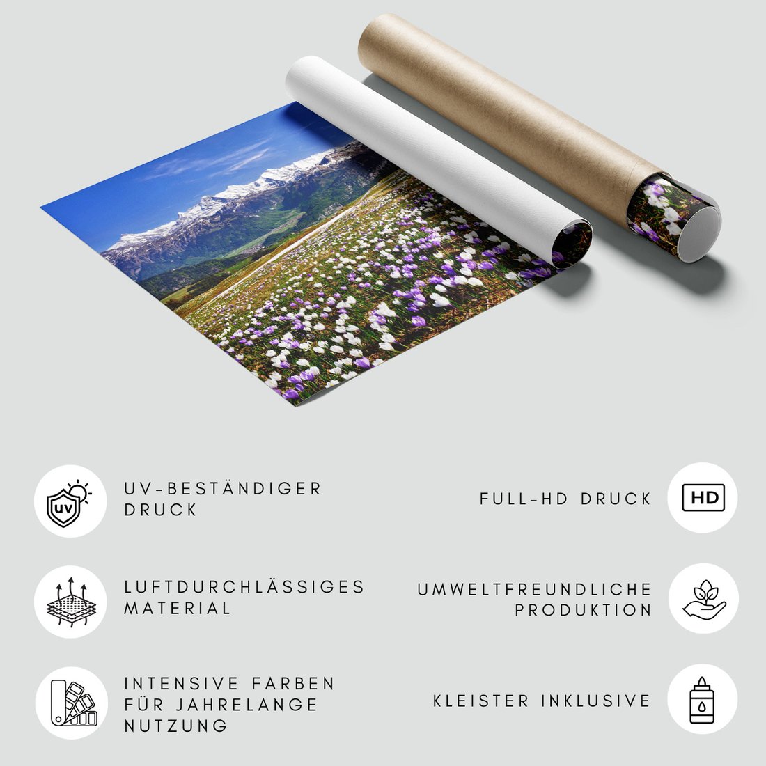 Fototapeta - góry, kwiaty, krajobraz