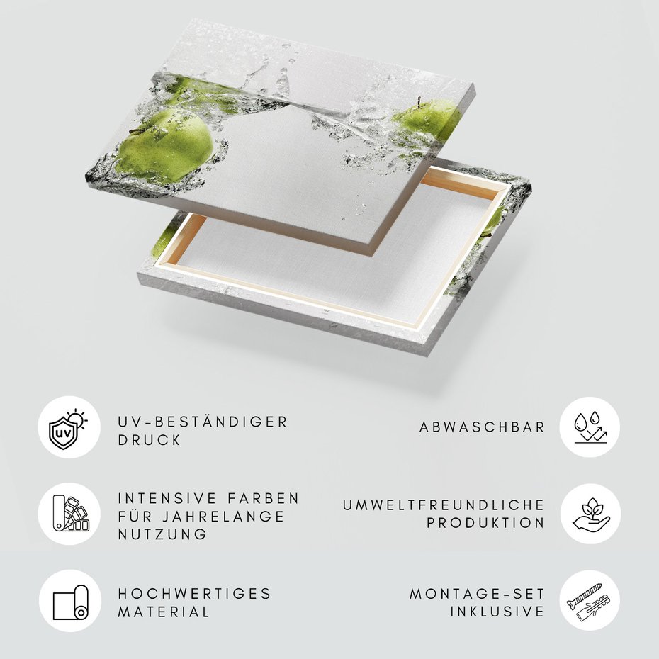 Obraz na płótnie - jabłka, woda, świeżość