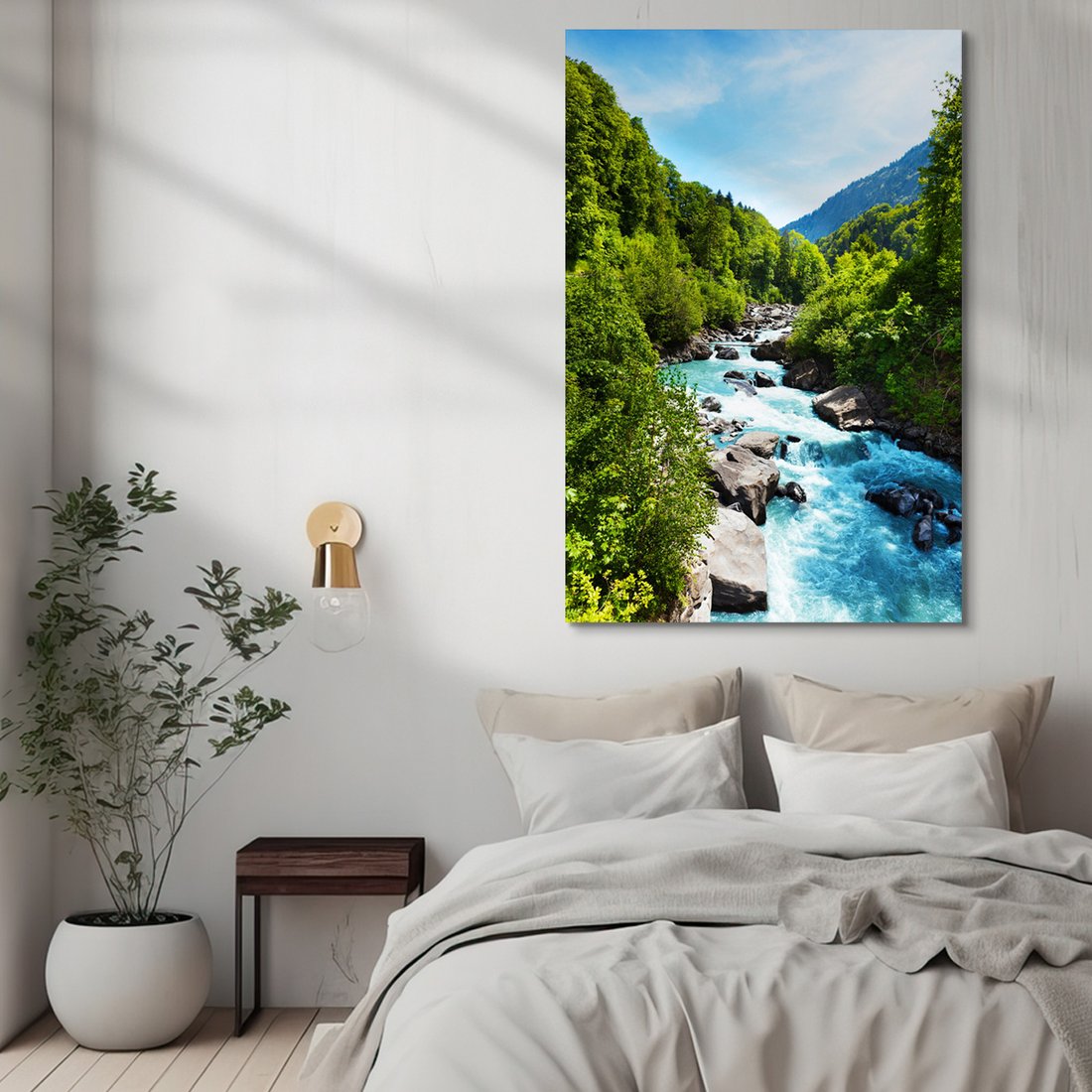 Obraz na płótnie - rzeka, góry, las