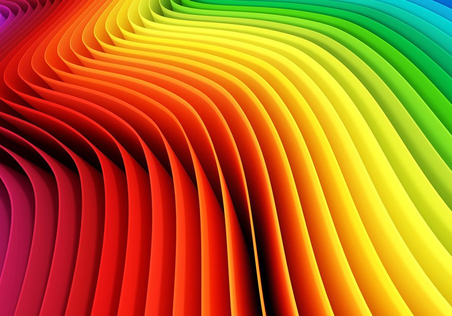 Fototapeta - kolorowe, fale, tęcza