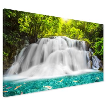Obraz na płótnie - wodospad, las, natura