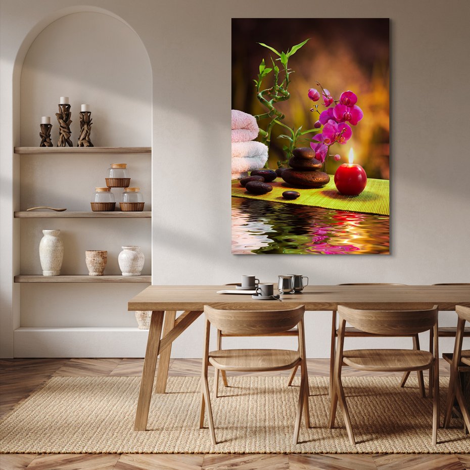 Obraz na płótnie - spa, relaks, kwiaty