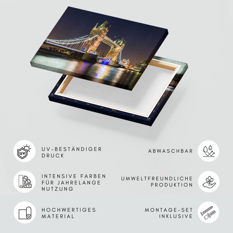 Obraz na płótnie - Tower Bridge, Londyn, noc