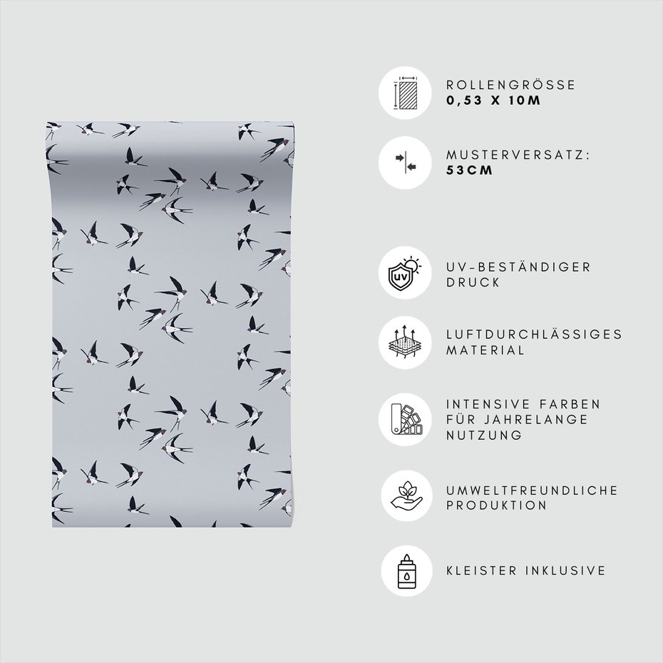 Tapeta - jaskółki, ptaki, niebo