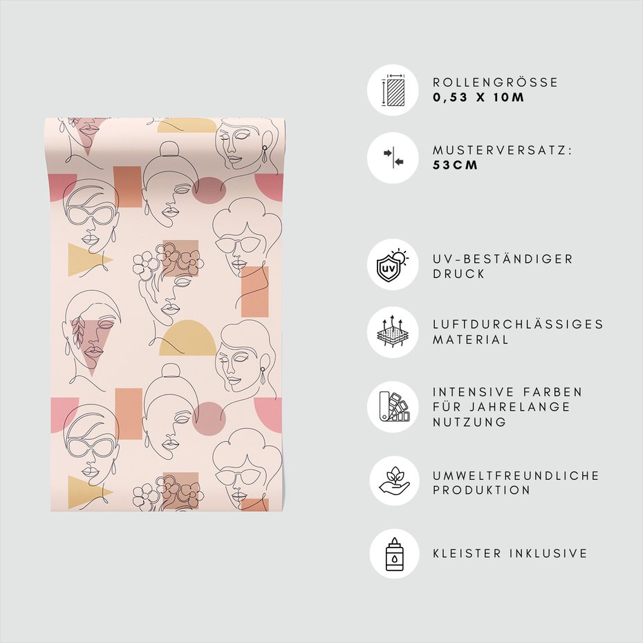 Tapeta - twarz, portret, geometria