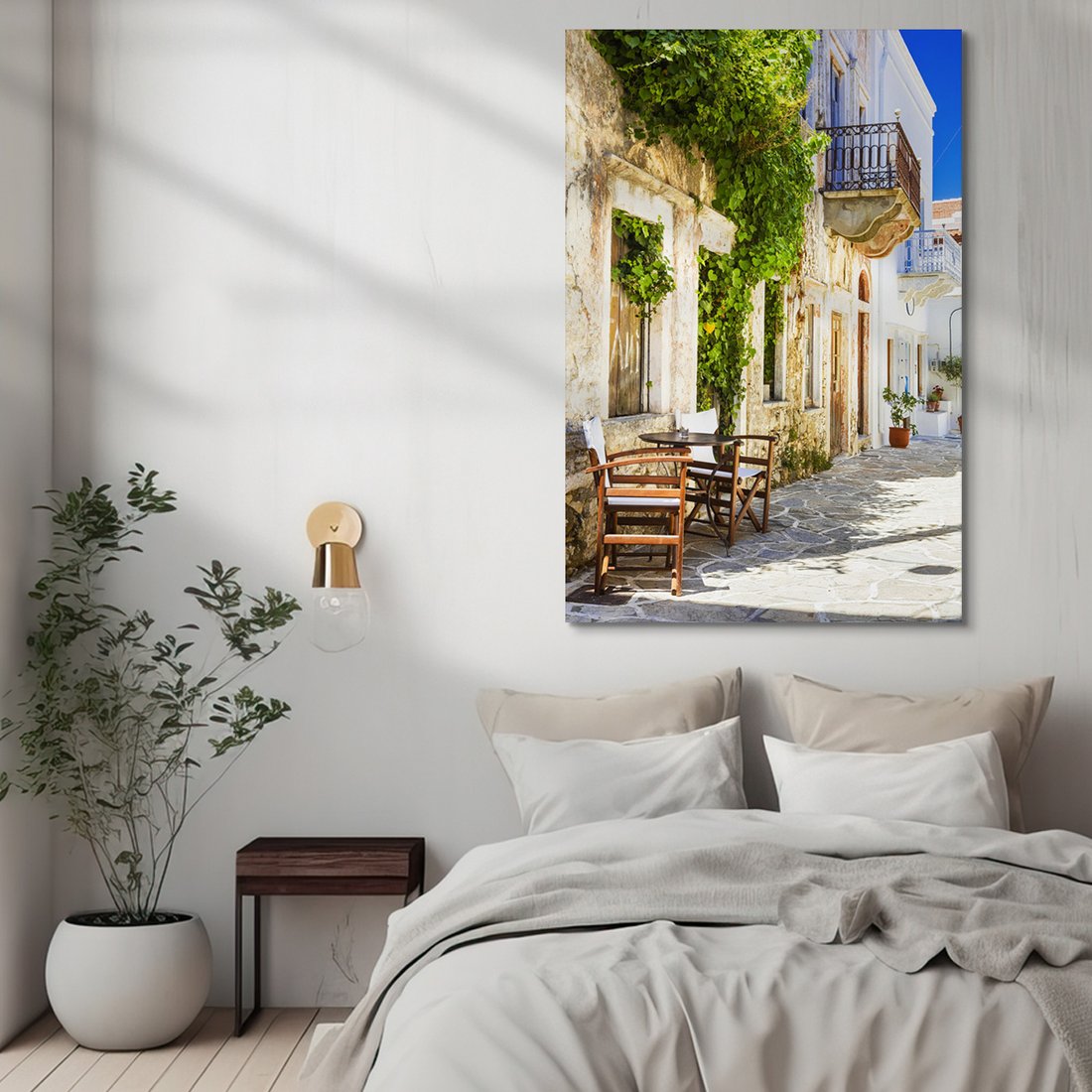 Obraz na płótnie - uliczka, miasto, roślinność