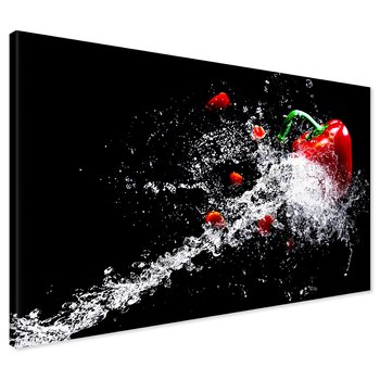 Obraz na płótnie - papryka, woda, czerwony