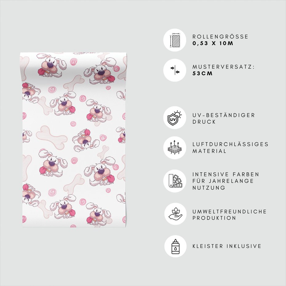 Tapeta - dziecięca, pies, kość,