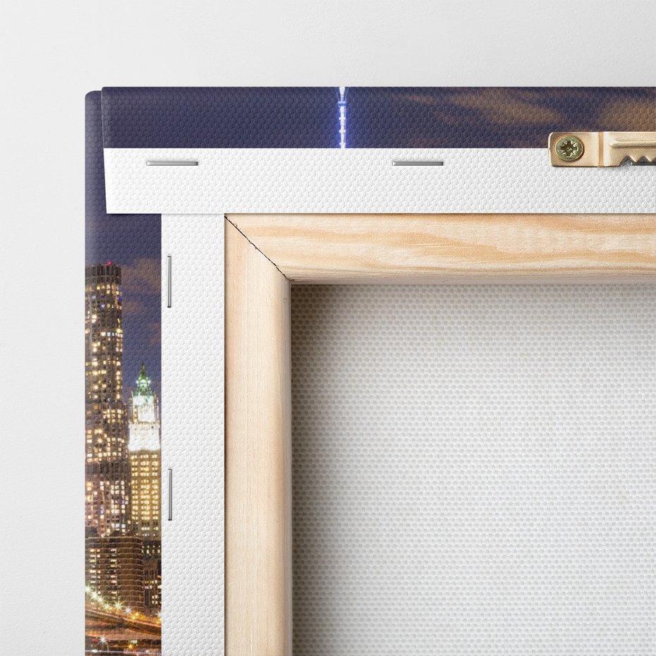 Obraz na płótnie - miasto, most, noc