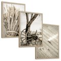 Zestaw obrazy w ramie, plakaty - wieś, rolnictwo, plony - rama drewno
