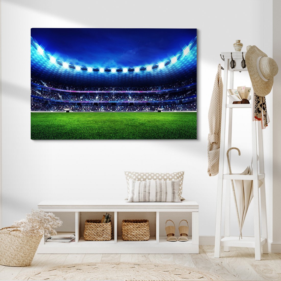 Obraz na płótnie - stadion, trawa, kibice