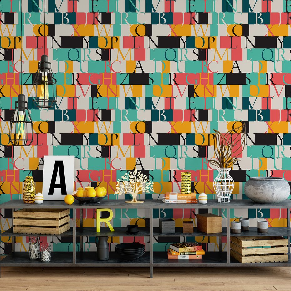 Tapeta - litery, alfabet, bloki