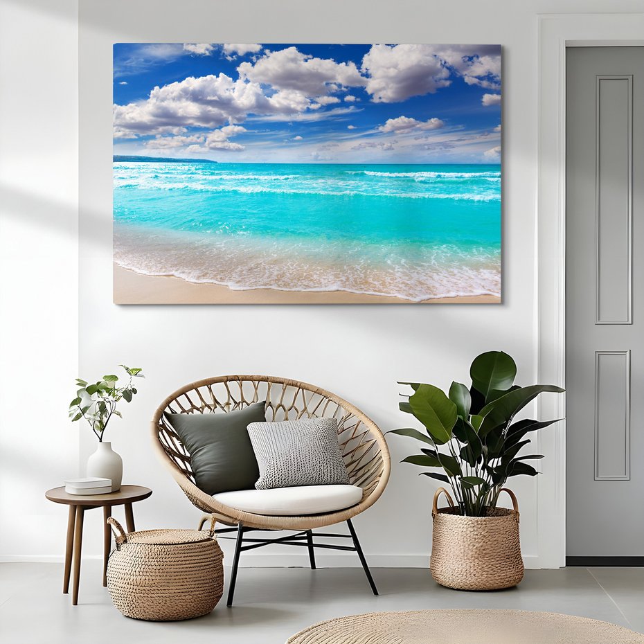Obraz na płótnie - plaża, morze, niebo