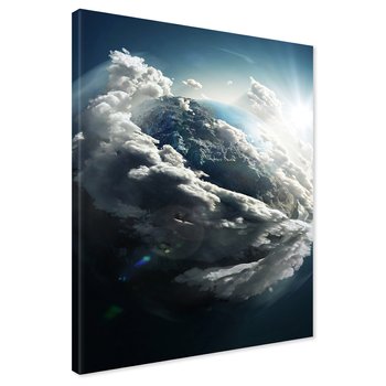 Obraz na płótnie - planeta, chmury, kosmos