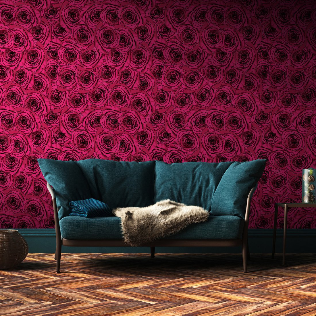 Tapeta - róże, kwiaty, wzór