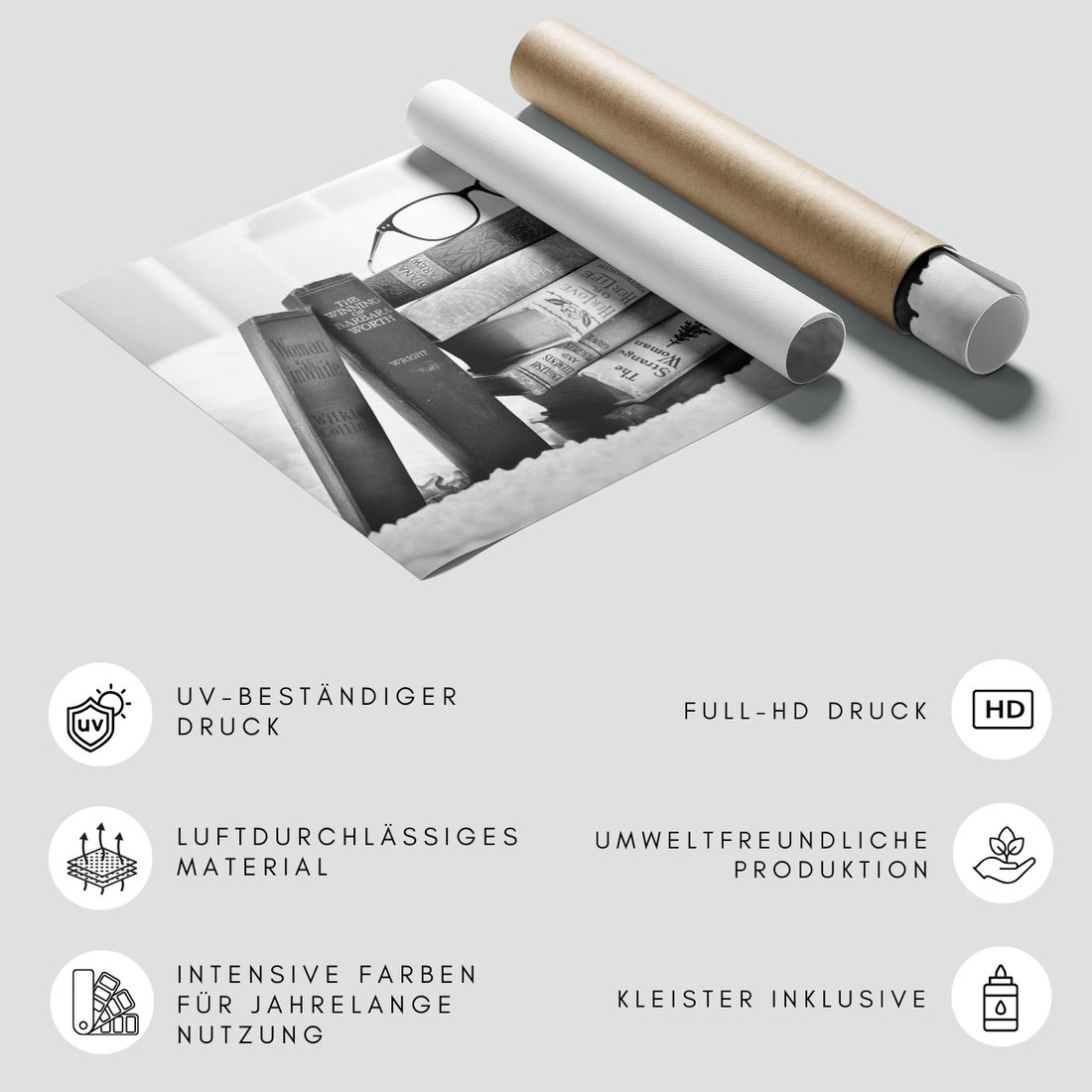 Fototapeta - książki, okulary, stosik