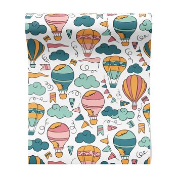 Tapeta - dziecięca, balony, chmury, flagi