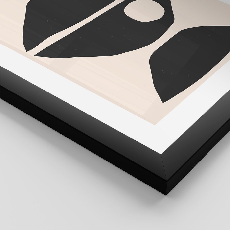 Zestaw obrazy w ramie, plakaty - abstrakcja, minimalizm, kształty - rama czarna