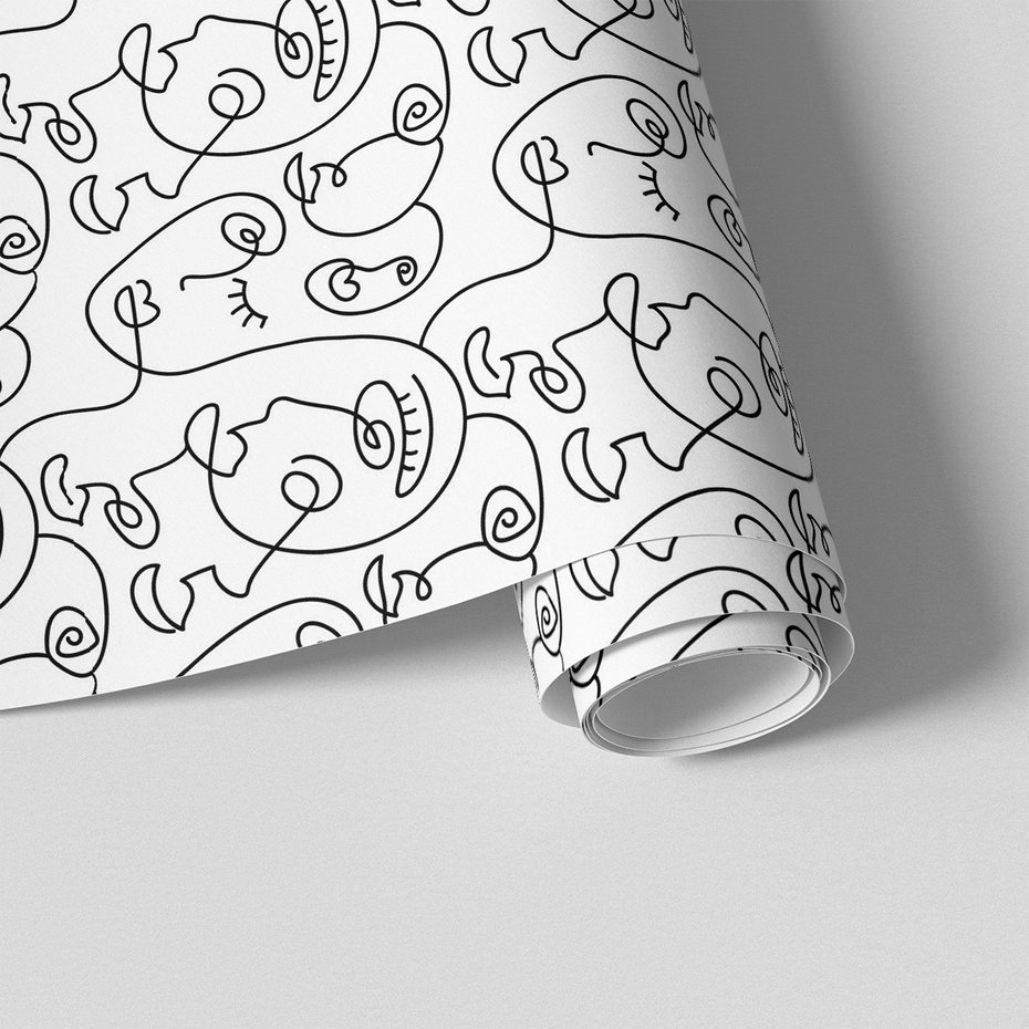 Tapeta - twarz, linia, abstrakcja