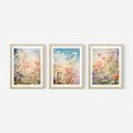Zestaw obrazy w ramie, plakaty - kwiaty, rośliny, delikatne - rama drewno