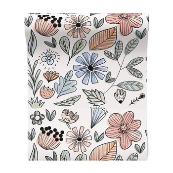 Tapeta - kwiaty, liście, wzór