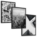 Zestaw obrazy w ramie, plakaty - miasto, architektura, budynki - rama czarna