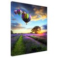 Obraz na płótnie - balony, lawenda, zachód słońca