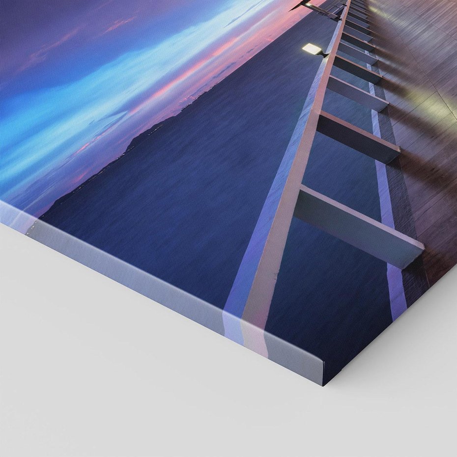 Obraz na płótnie - morze, zachód słońca, molo